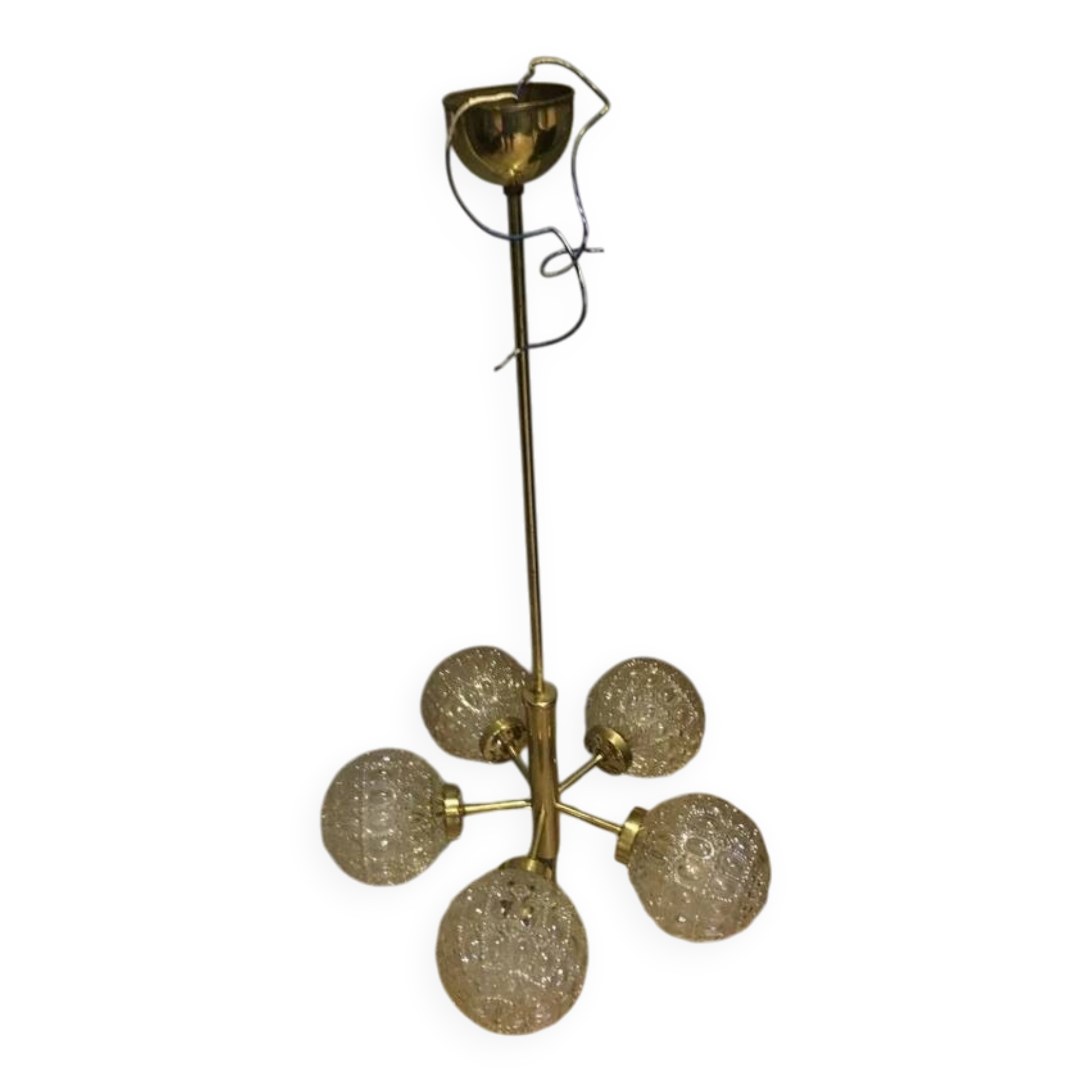 Richard Essig Sputnik Chandelier – Brass Bubble Glass 1960s