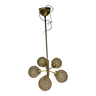 Richard Essig Sputnik Chandelier – Brass Bubble Glass 1960s