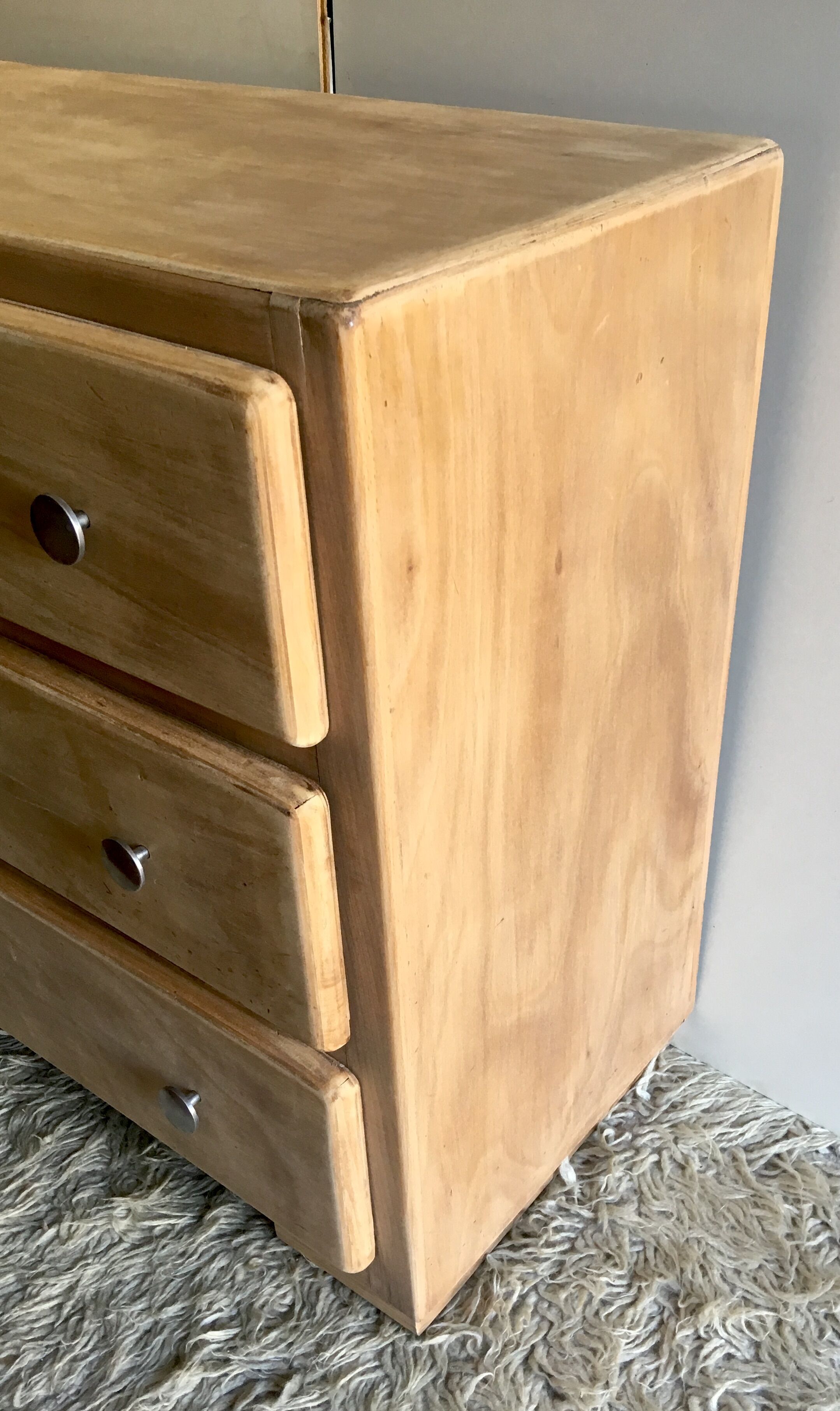 Chest of drawers raw solid wood - 40s