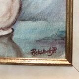 Framed canvas painting