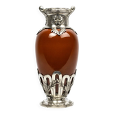 Vase Art Nouveau (1910-20) Gallia Christofle opaline orange & métal argenté