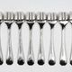 8 Christofle America silver-plated oyster forks, Luc Lanel
