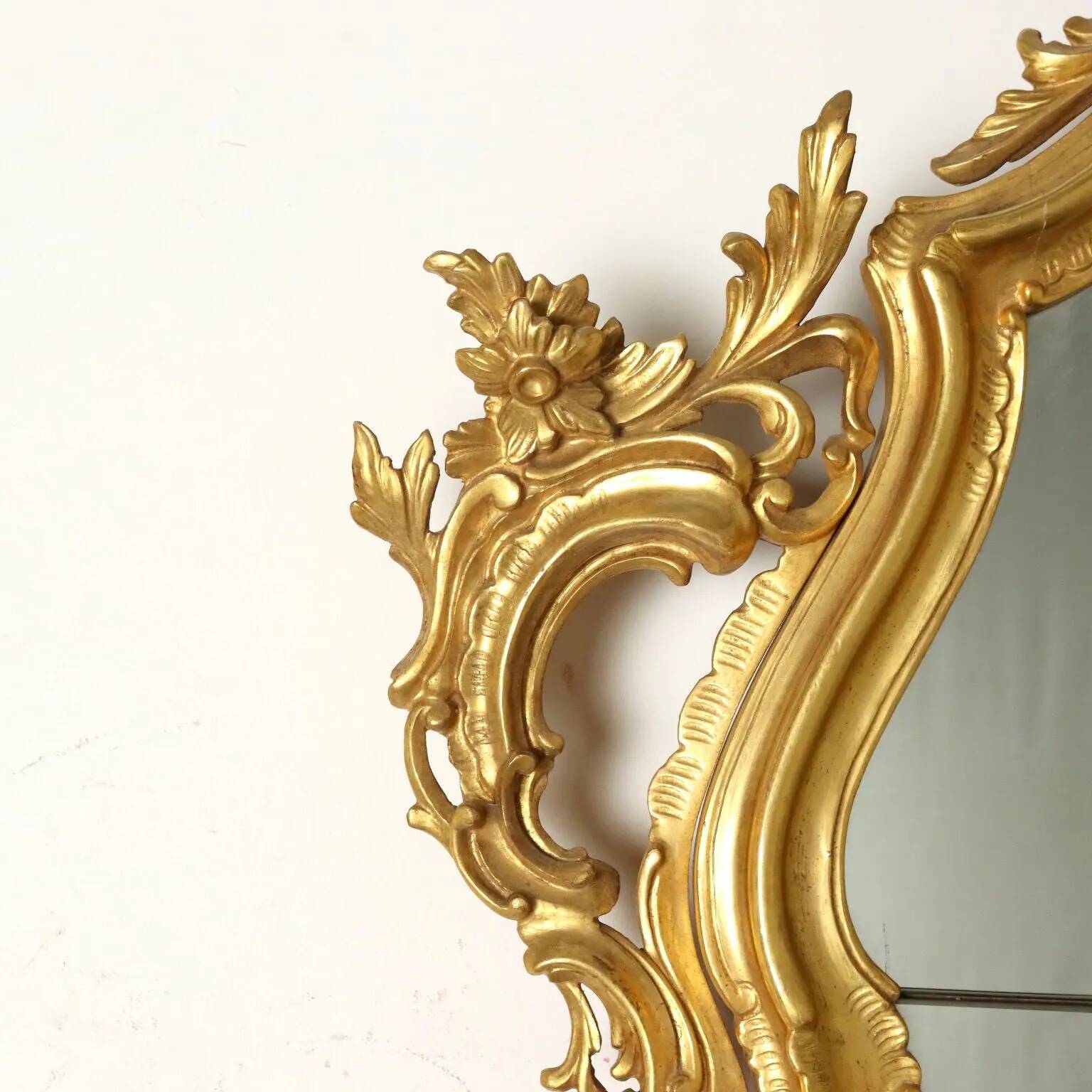 Antique baroque-style wooden mirror, Italy, 20th century