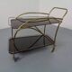 Mid-Century French Brass & Glass Serving Bar Cart, 1960s