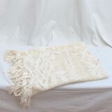 Hand embroidered bed cover with vintage crochet dimension: width -180cm- height -230cm-