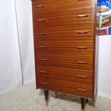 Vintage rag chest of drawers from the 60s seven drawers