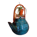 Large ceramic and rattan teapot from the 1950s Yvon Roy