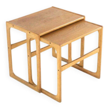 Set of 2 Oak Nesting Tables - danish design - mid century modern