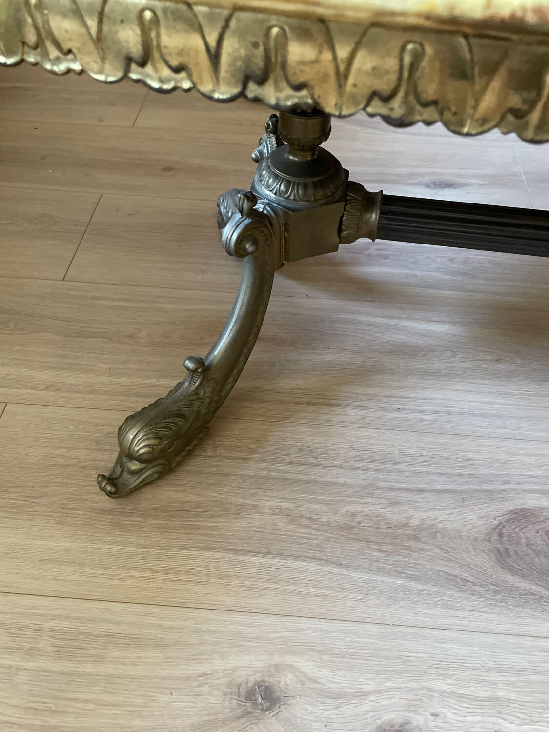 Marbled glass coffee table