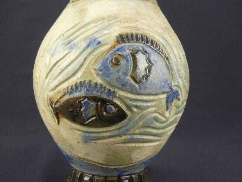 Stoneware vase from Bouffioulx signed Dubois