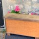 Wooden sideboard without doors for vintage dolls
