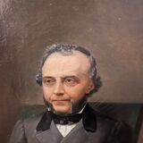 Old painting, portrait of a man of letters signed dated 1863