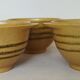 3 ear bowls in Sarreguemines sandstone