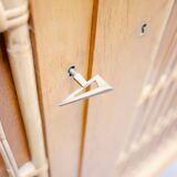 Vintage wardrobe in wood and rattan