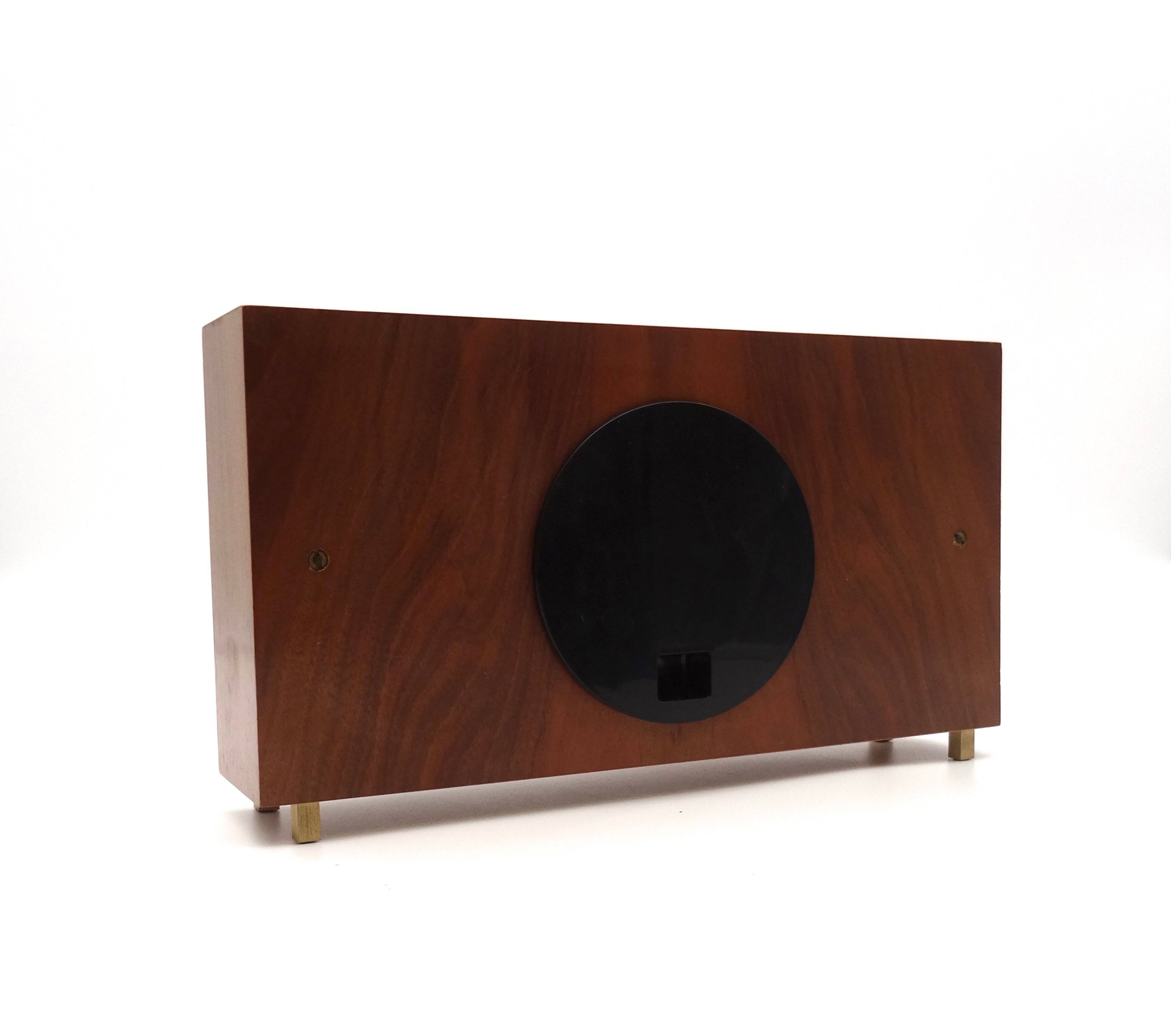 Mid Century Teak Desk Clock by Kienzle International