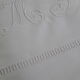Antique sheets in white linen thread and 2 monogram pillowcases