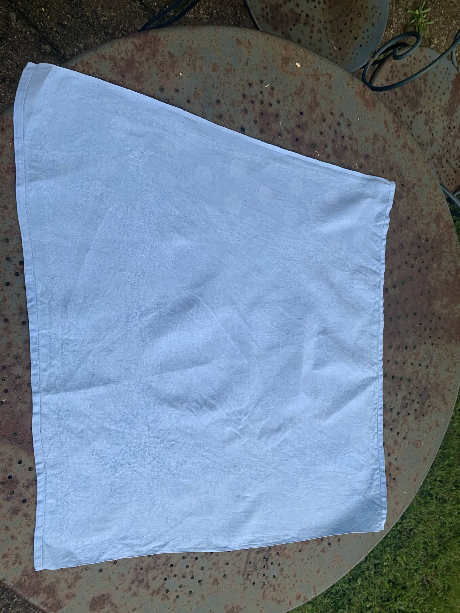 6 large vintage blue dyed damask cotton napkins