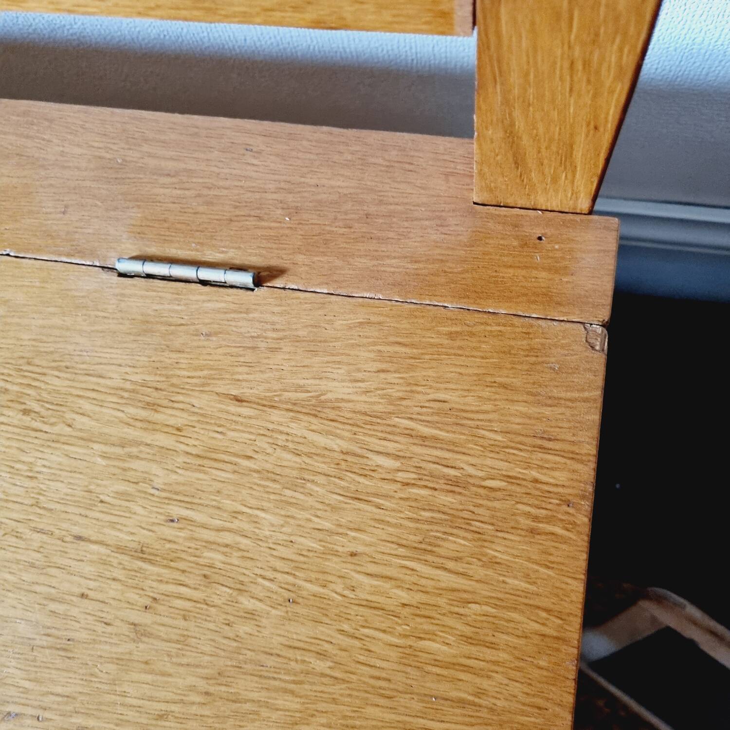 Oak and rattan chest bench 1960