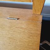 Oak and rattan chest bench 1960