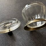 Sucrier Art-Deco - Verre - Bois et Métal