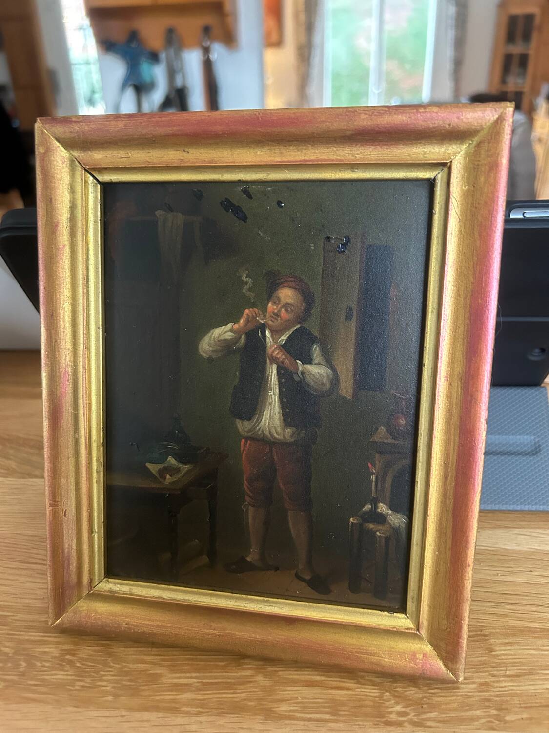 Oil on copper plate 19th century