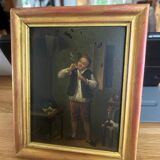 Oil on copper plate 19th century