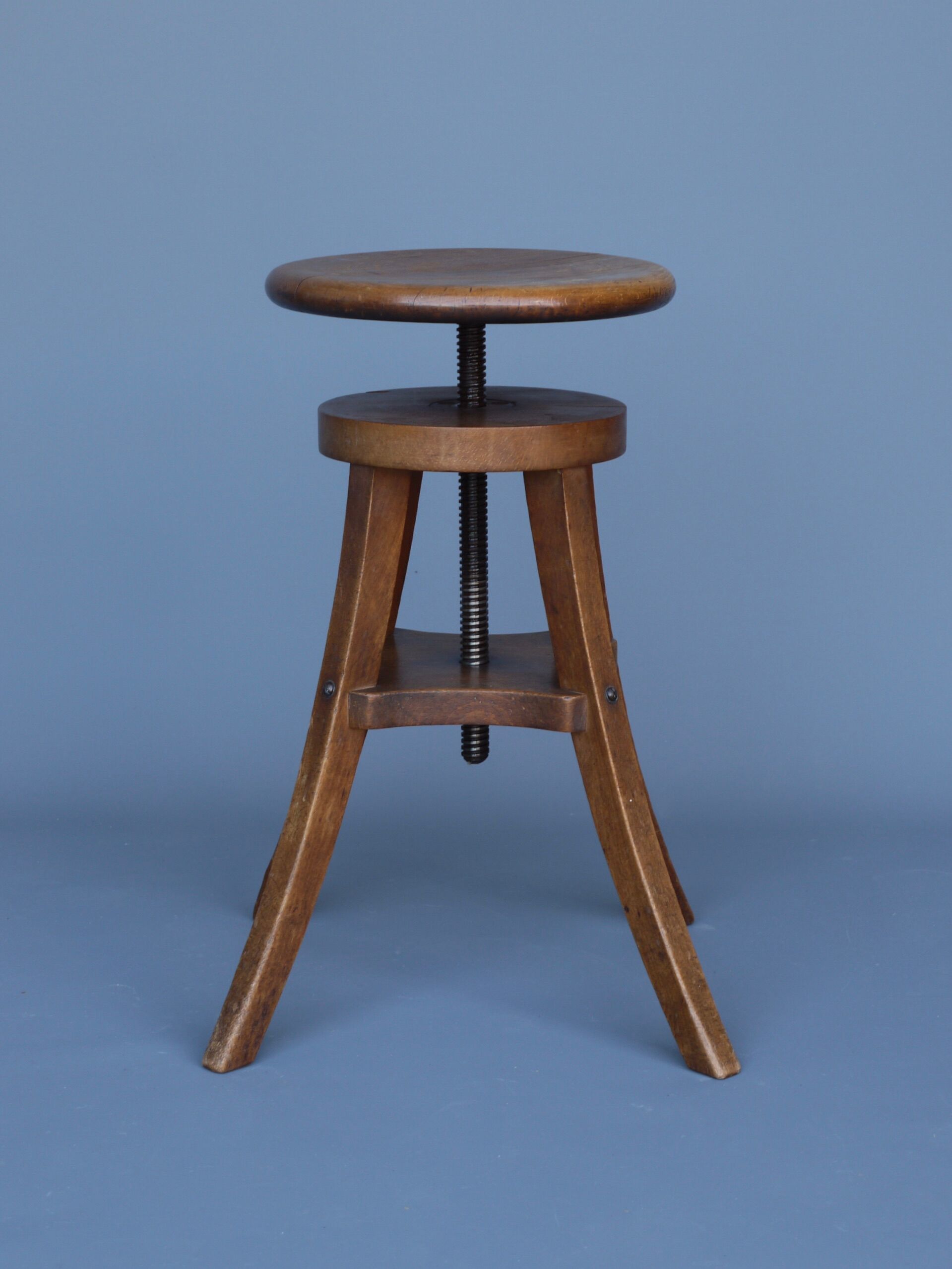 Industrial adjustable piano stool. 1930s