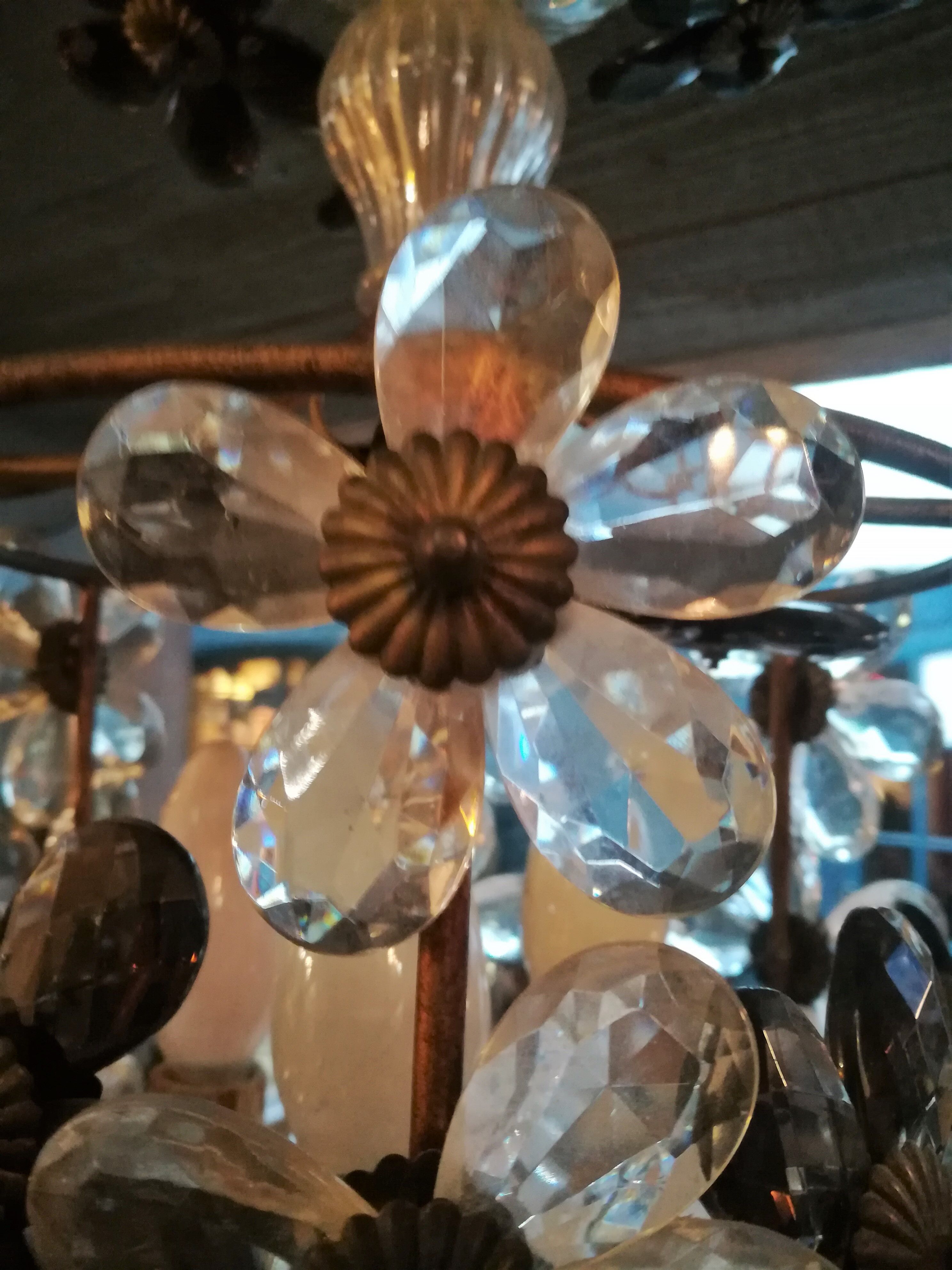 Chandelier with flowers in tassels