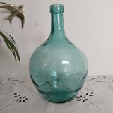 Blue-green demijohn carboy, vintage French, Viresa