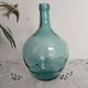 Greenish-blue Dame-Jeanne bottle, vintage French, Viresa