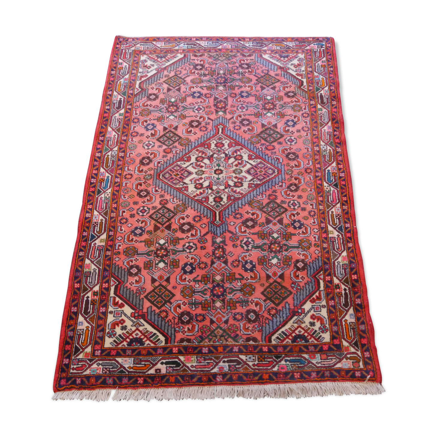 Vintage Persian Hamadan Handmade Oriental Carpet 103x150cm