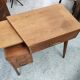 Vintage 1950s side desk with tapered legs.