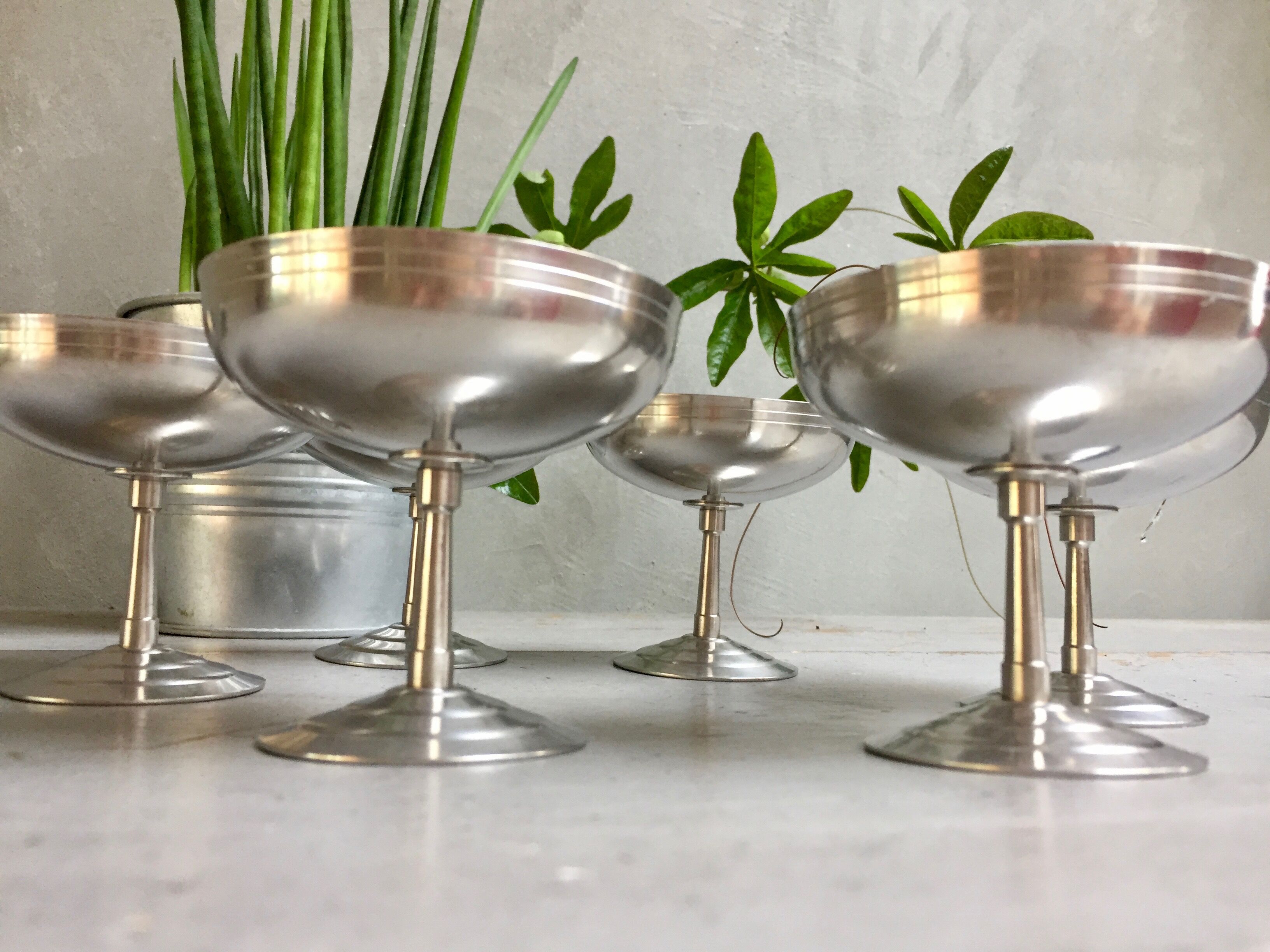 Set 6 stainless steel sorbet cups