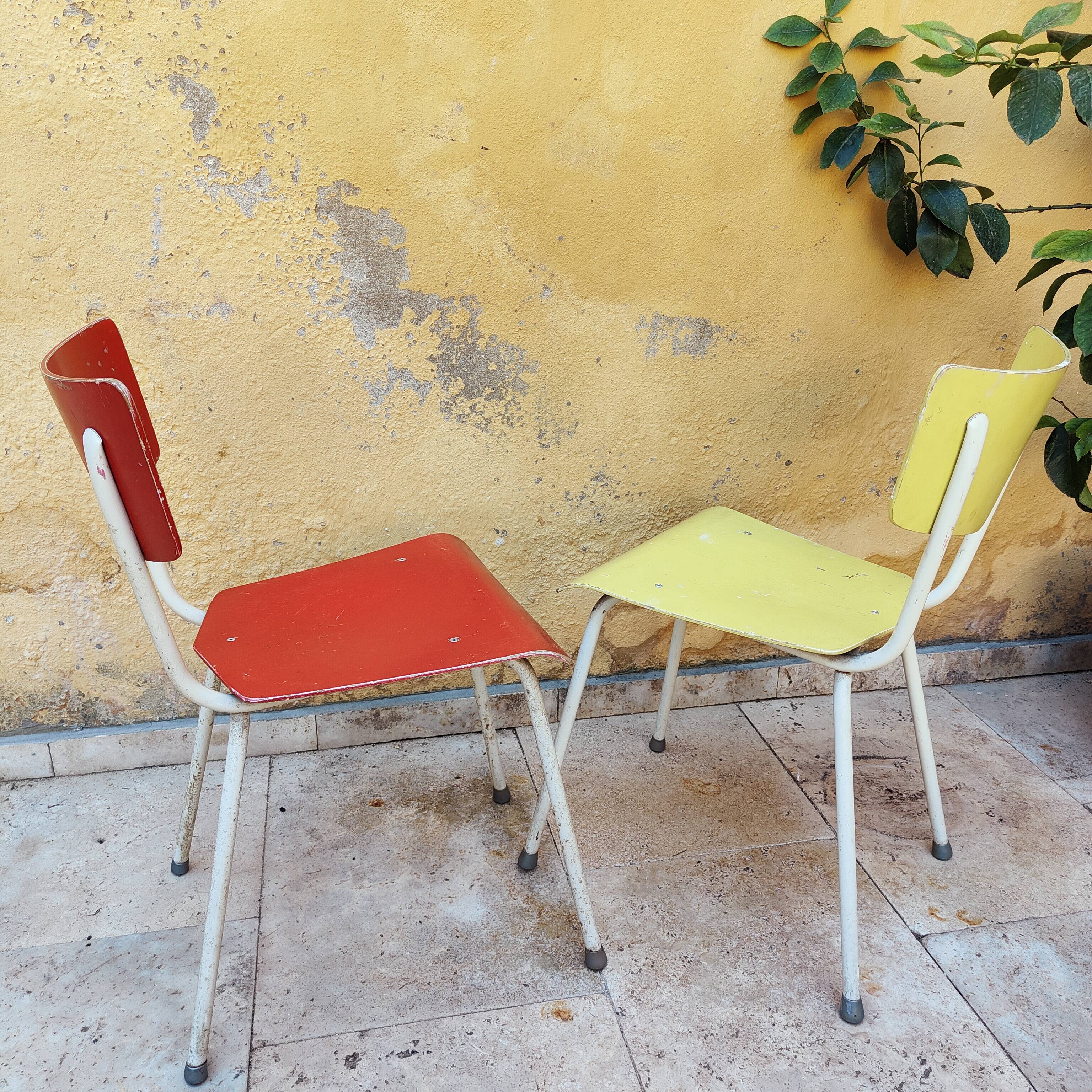 Pair of colorful chairs