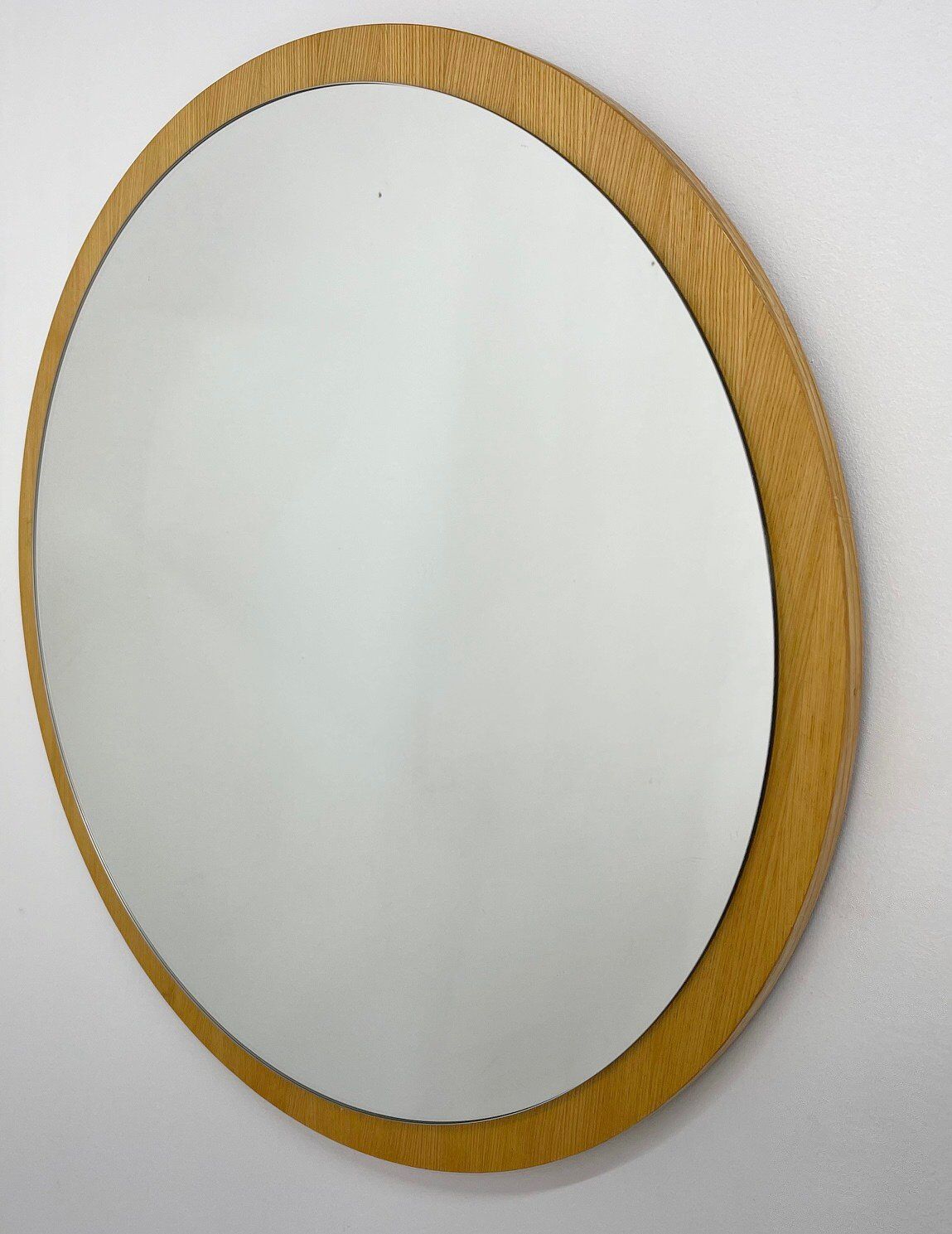 1970's Midcentury Round Wall Mirror, Czechoslovakia