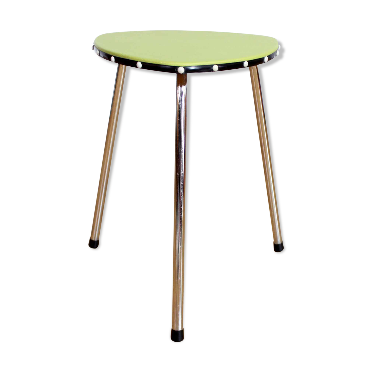 Vintage green and chrome stool