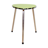Tabouret vintage vert et chrome