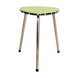 Tabouret vintage vert et chrome