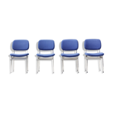Chairs stella chrome & fabric 1970s, set of 4