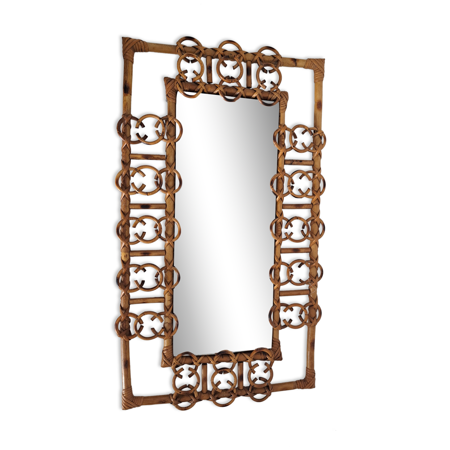 Vintage bamboo mirror
