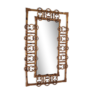 Miroir bambou vintage