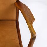 Armchair Model AP 15 Made In Oak With Orange Fabric By Hans J. Wegner For AP Chair From 1950s