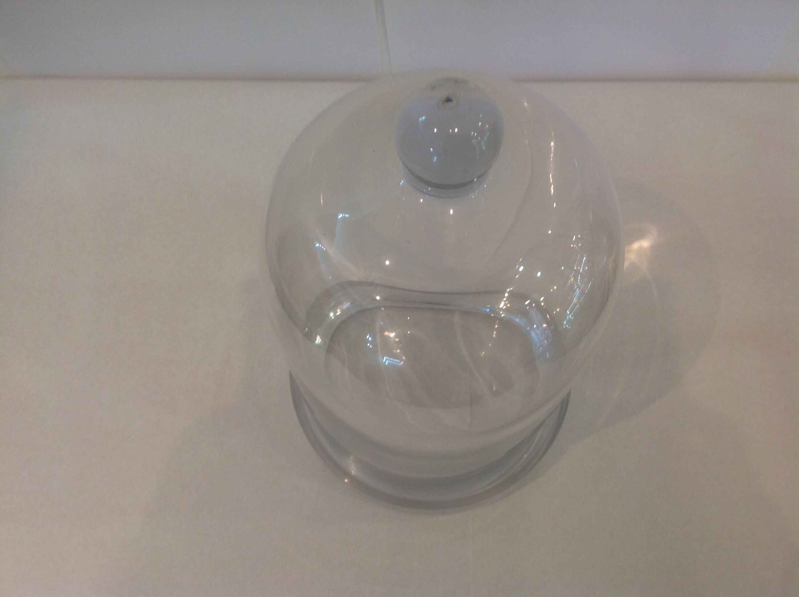 Support en verre avec cloche en verre