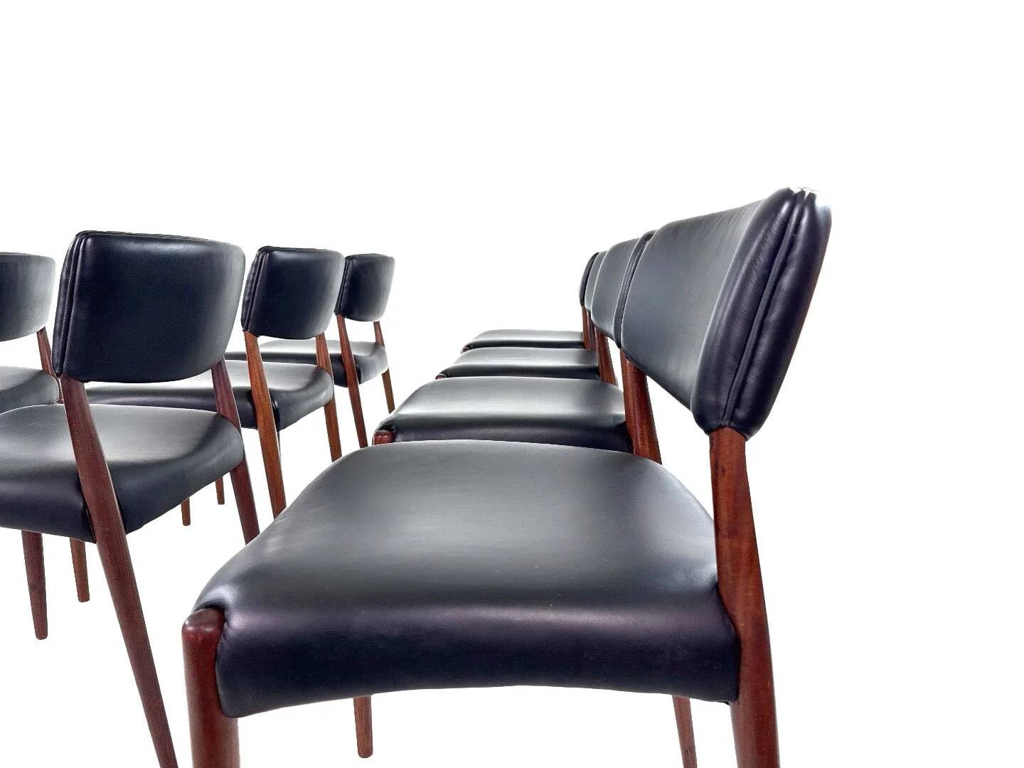 Set of 8 Danish teak chairs by Aksel Bender Madsen & Ejnar Larsen