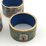 China, 4 rounds of vintage towels in cloisonné enamels/napkin ring cloisonné enamels