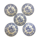 Ensemble de 5 assiettes bleues Lunéville & KG
