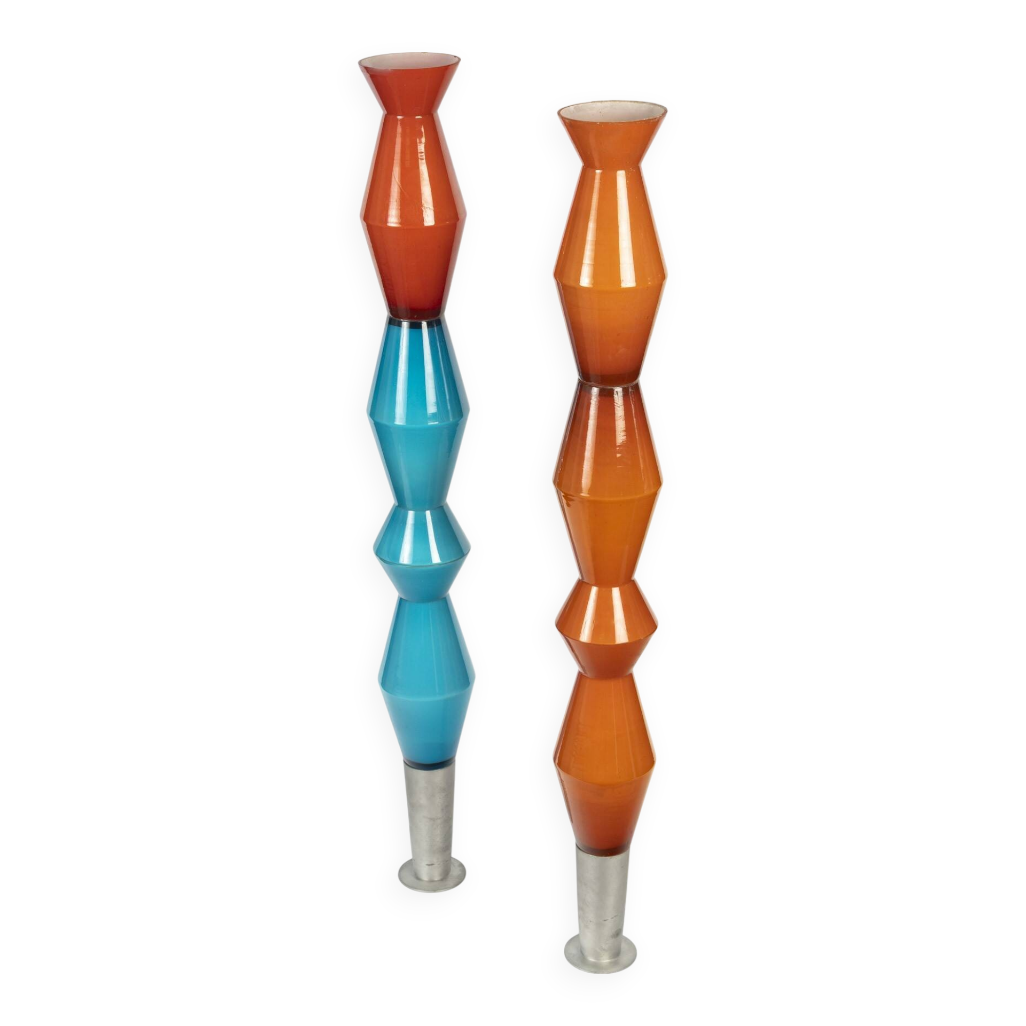 Pair of totem sculptures, 1980s