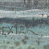 Tableau HST "Paysage aux vilage et pêcheurs" signé Texier + cadre XIX°