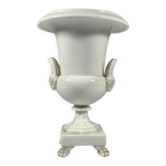 Vase de style Médicis en porcelaine de Paris blanche de la fin 19ème siècle