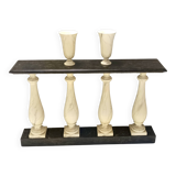 Ivory Hand-Painted Beech Console / Balustrade with a Marble Effect and Two